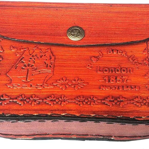 Brass Binoculars with Leather Case Antique Reproduction Nautical Spyglass - Picture 5 of 7